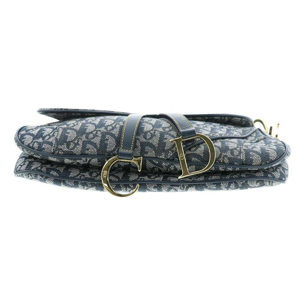 Dior Trotter Double Saddle Bag Shoulder Clutch Navy Blue - Picture 5 of 6